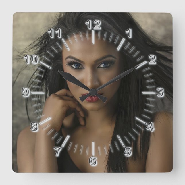 Hairdressers Square Wall Clock (Front)