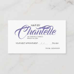 Hairdressing Appointment Card Purple