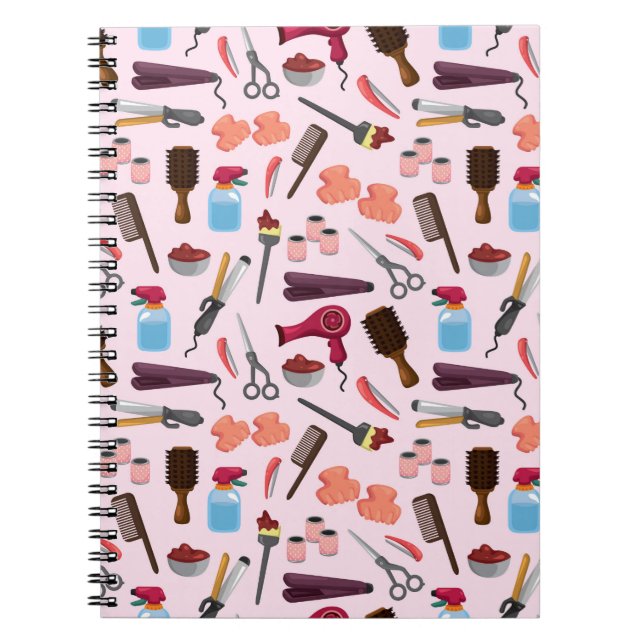 hairdressing KIT seamless pattern Notebook (Front)