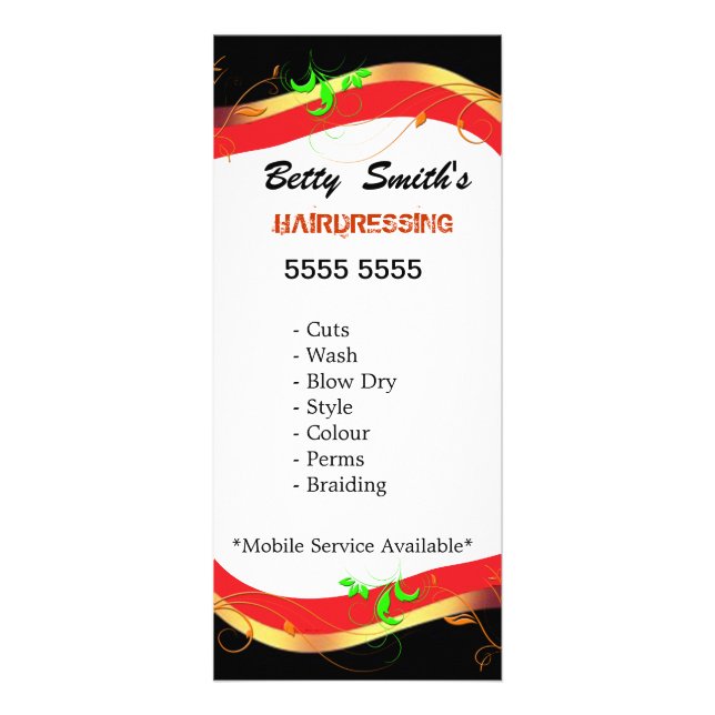 Hairdressing Rack Card (Front)