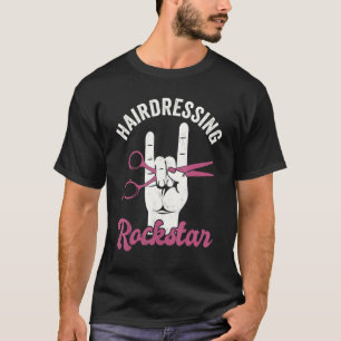 Hairdressing rockstar, funny hair stylist, retro h T-Shirt