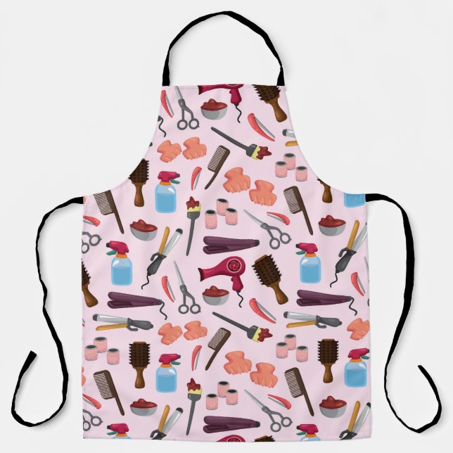 Hairdressing Tools, Seamless Stylish Pattern. Apron (Front)