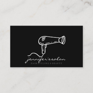 Hairdryer Hairstylist Simple Cute Logo Business Card