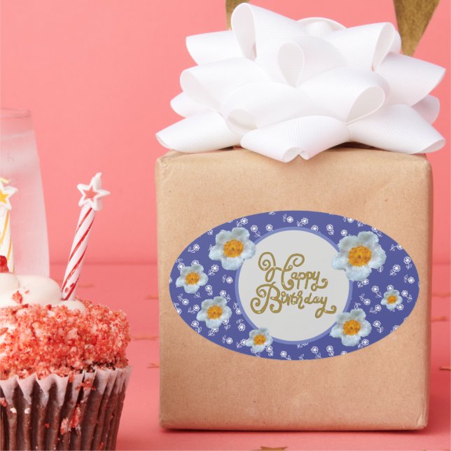 hairflowers oval sticker (Party)