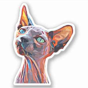Hairless cat Abstract animal Art Colourful
