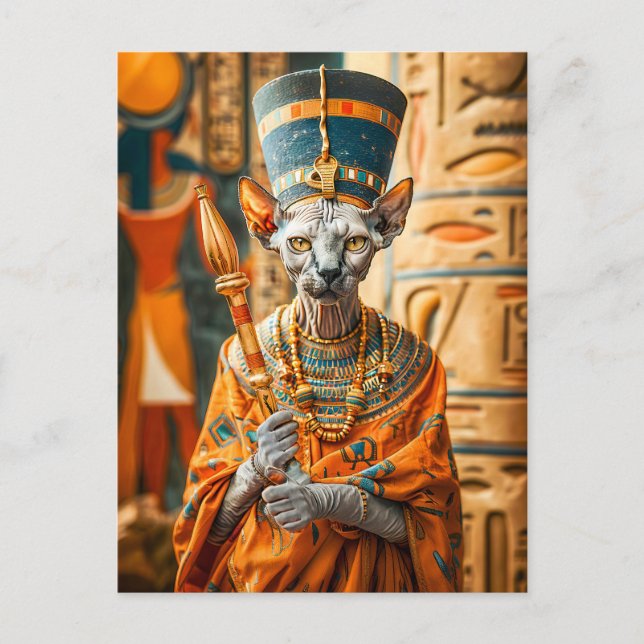 Hairless Cat Pharaoh with Crown Postcard (Front)