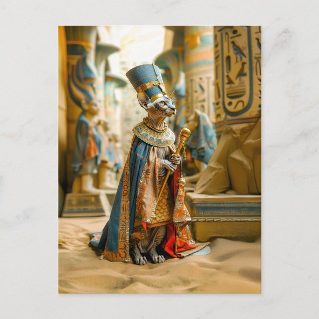 Hairless Cat Pharaoh with Crown Postcard (Front)