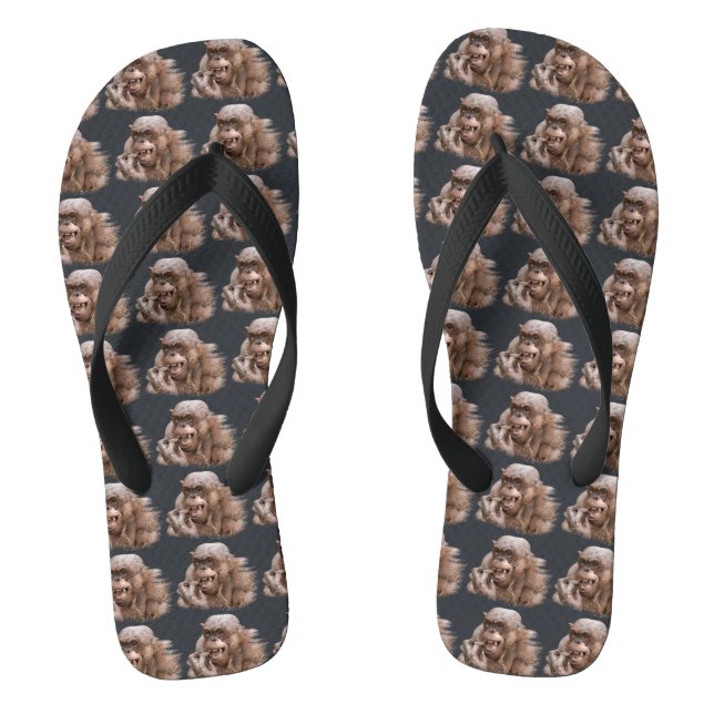 Hairless Chimp Hoodie Socks Flip Flops (Footbed)