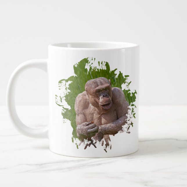 Hairless Chimpanzee Large Coffee Mug (Left)