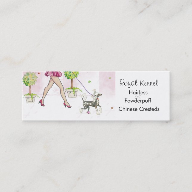 Hairless Chinese Crested Dog Business Profile Card (Front)