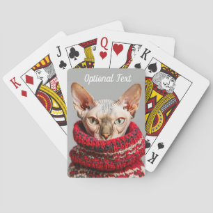 Hairless Sphynx Cat in a sweater Playing Cards
