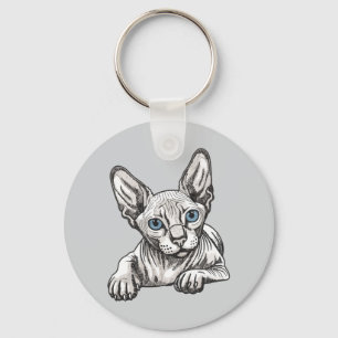 Hairless Sphynx Cat Key Ring