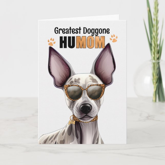 Hairless Terrier Dog Best HuMOM Ever Mother's Day Holiday Card (Front)