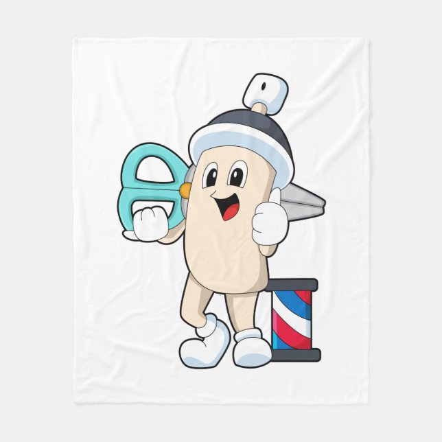 Hairspray as Hairdresser with Scissors Fleece Blanket (Front)