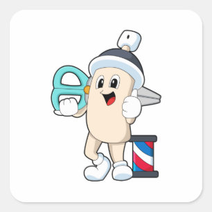 Hairspray as Hairdresser with Scissors Square Sticker