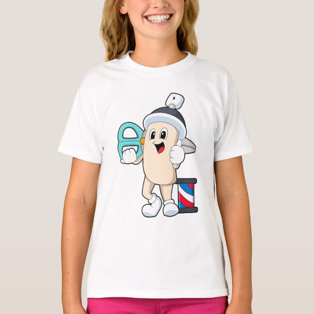 Hairspray as Hairdresser with Scissors T-Shirt (Front)
