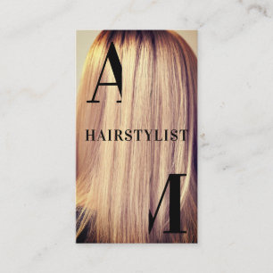 Hairstyle cover giant initials business card