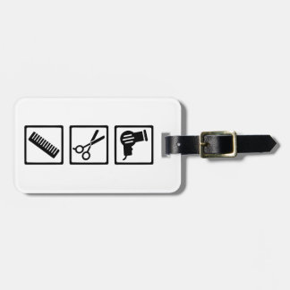 Hairstyler comb scissors hairdryer luggage tag