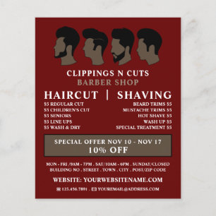 Hairstyles, Men's Barbers Advertising Flyer