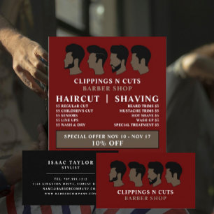 Hairstyles, Men's Barbers Advertising Flyer