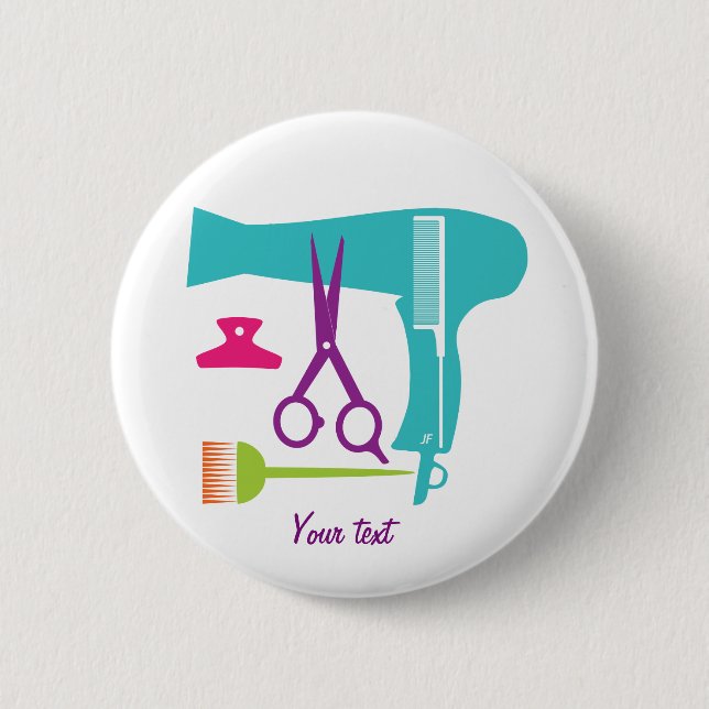 Hairstyles tools 6 cm round badge (Front)