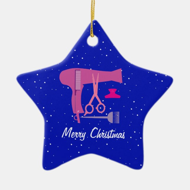 Hairstyles tools ceramic tree decoration (Front)