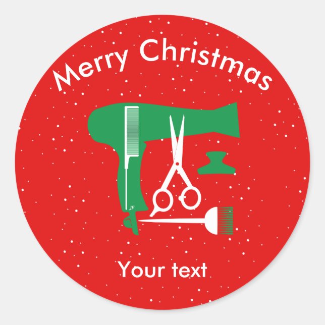 Hairstyles tools classic round sticker (Front)