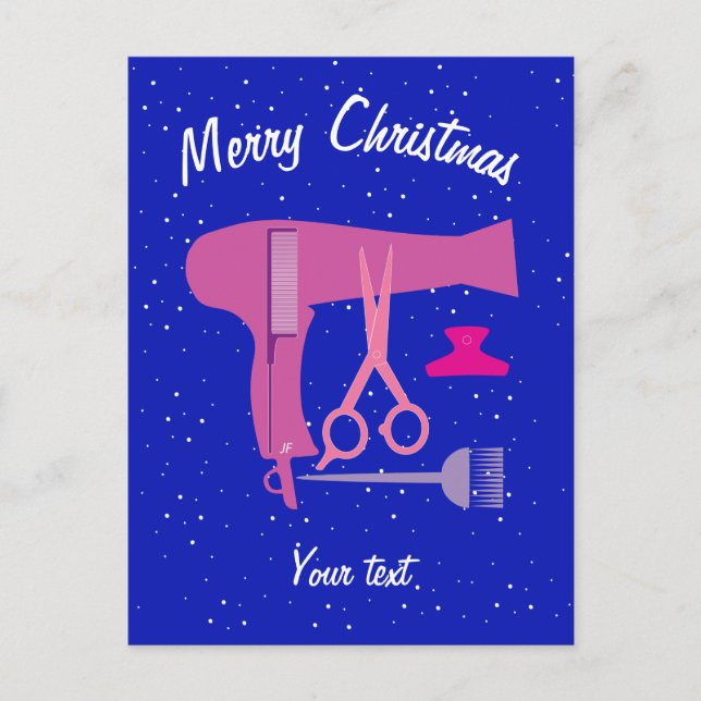 Hairstyles tools holiday postcard (Front)