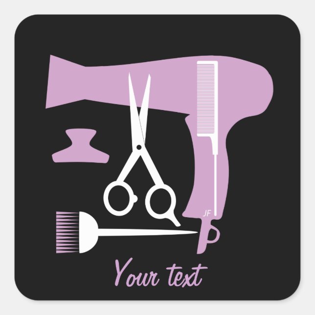 Hairstyles tools square sticker (Front)