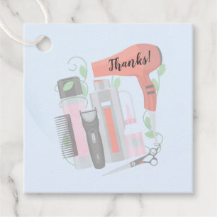Hairstyling Tools Design Favour Card Tags