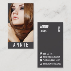 ★ Hairstylist-Actress-Model Modern Headshot ★ Business Card