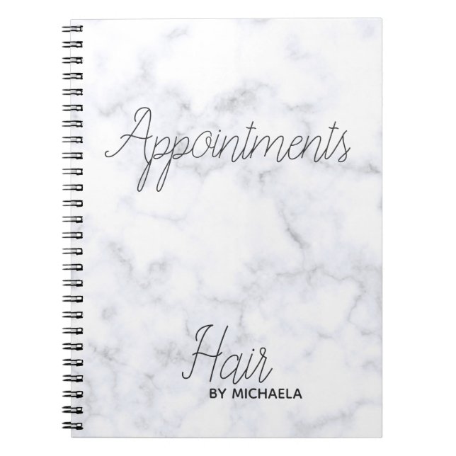 hairstylist appointment book marble grey gray (Front)