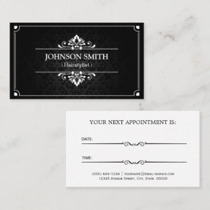 Hairstylist Appointment Card - Shadow of Damask