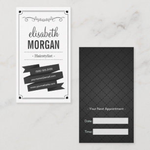 Hairstylist Appointment - Retro Black and White Card