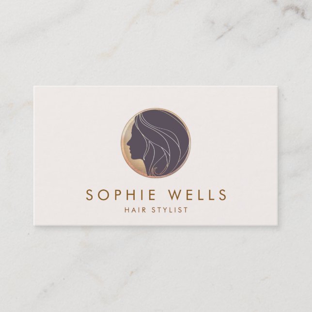Hairstylist Beauty Hair Salon Logo Business Card (Front)
