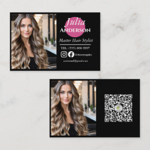 Hairstylist Business Card:photo small business Card