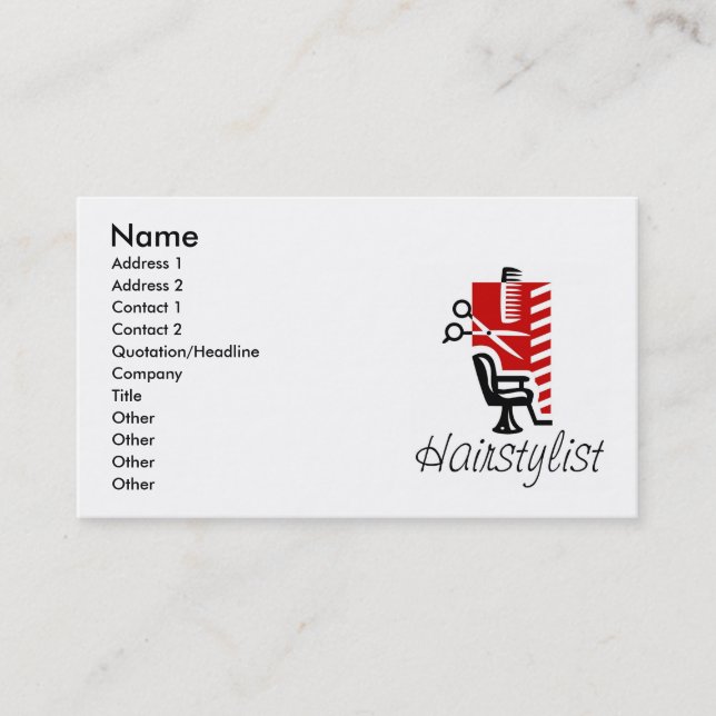 Hairstylist Business Cards (Front)