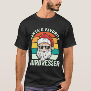 Hairstylist Christmas Santa's Favorite Hairdresser T-Shirt