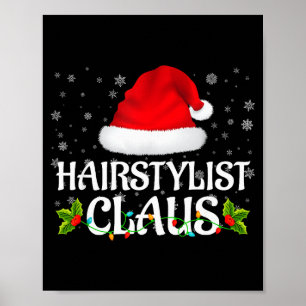 Hairstylist Claus Christmas Lights Pajama Family M Poster