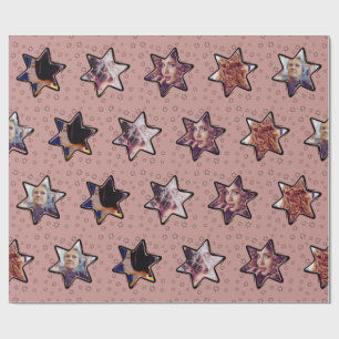 Hairstylist Custom Photo Christmas Stars  Wrapping Wrapping Paper