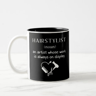 Hairstylist Defnition Cute Message Hairstyling gif Two-Tone Coffee Mug