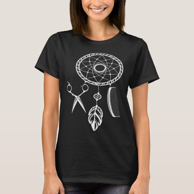 Hairstylist Dreamcatcher Comb Scissors Hair Cutter T-Shirt (Front)
