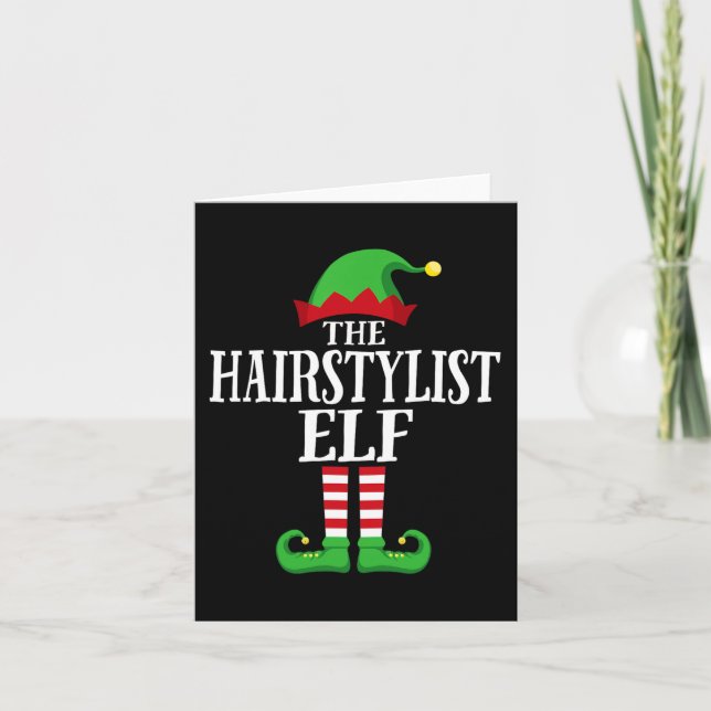 Hairstylist Elf Matching Family Group Christmas Pa Card (Front)