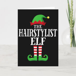 Hairstylist Elf Matching Family Group Christmas Pa Card