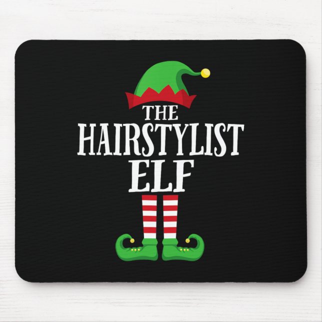 Hairstylist Elf Matching Family Group Christmas Pa Mouse Mat (Front)