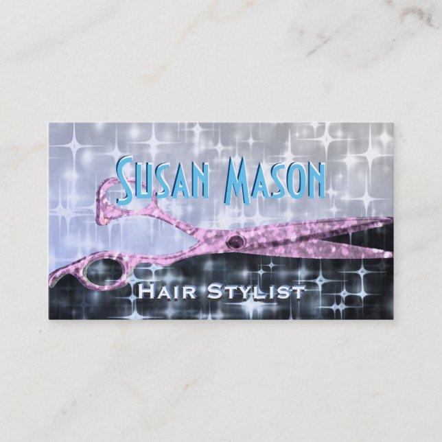 Hairstylist Glitter Glam Appointment Card (Front)