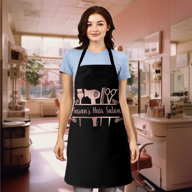 Hairstylist Hair Dresser Salon Monogram Apron (Creator Uploaded)