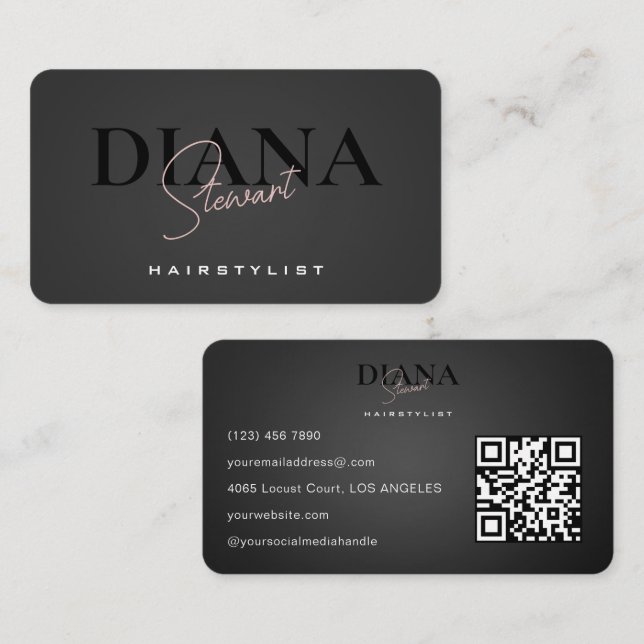 Hairstylist Hair Stylist Black style  Business Card (Front/Back)