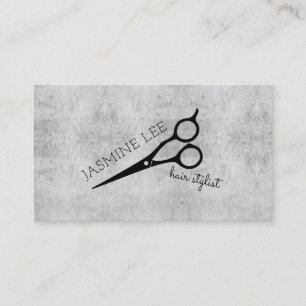hairstylist hair stylist minimalist black shears business card