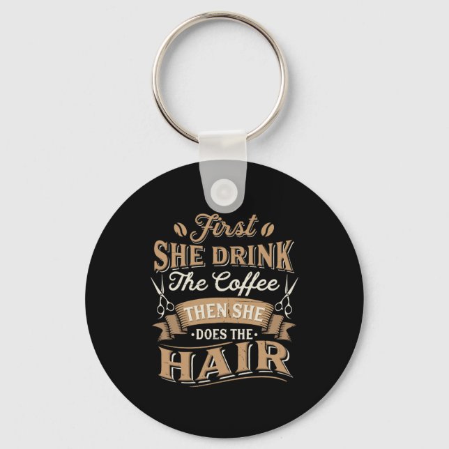 Hairstylist Hairdresser Gift Key Ring (Front)